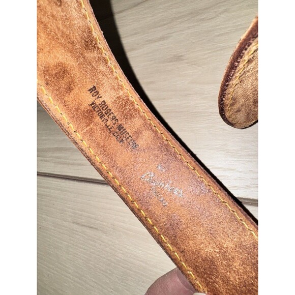 Vintage Leather Belt w/ Buckle- Roy Rogers Museum 40” - Picture 4 of 6